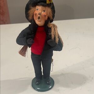 Charming Black and Red Caroler Chimney Sweep Figurine